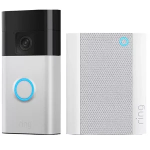 RING Battery Video Doorbell (3rd Gen, Satin Nickel) & Chime (2nd Gen) Bundle